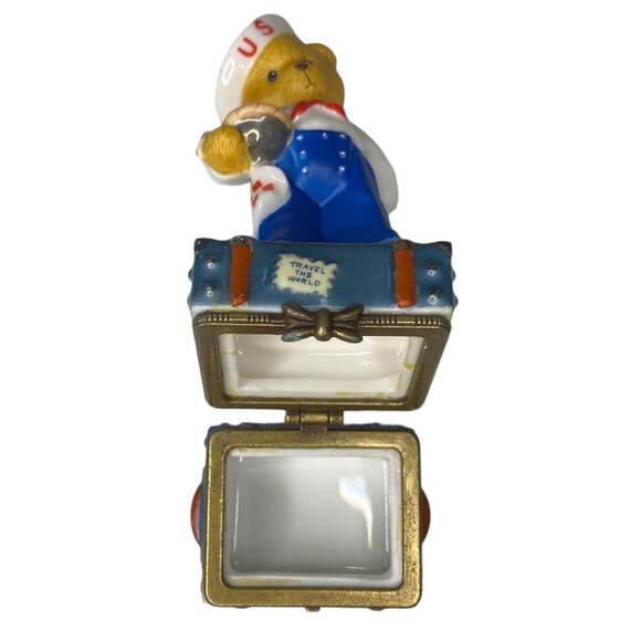 Cherished Teddies USA Sailor American Boy Enesco Trinket Box Hinged NEW NWB - Picture 10 of 11